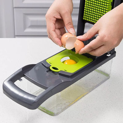 Tagliatore di verdure metallo Tagliatore di cipolle Tagliatore multifunzionale Gratter con cesto di colander