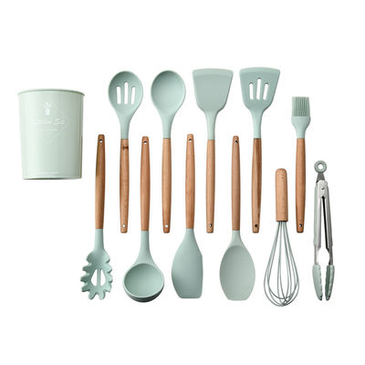 Spatula da manico in legno per esterno, utensili da cucina in silicone