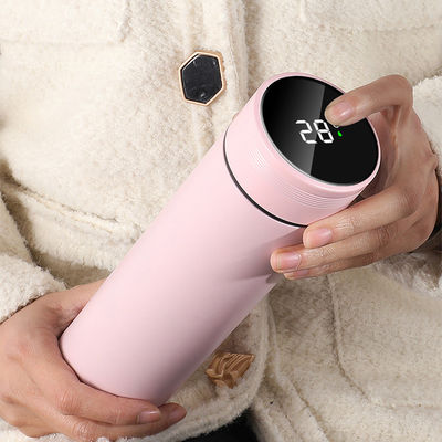 Bottiglia d'acqua a LED digitale intelligente personalizzata Bottiglia per infusione di tè a vuoto Bottella termo isolante con coperchio