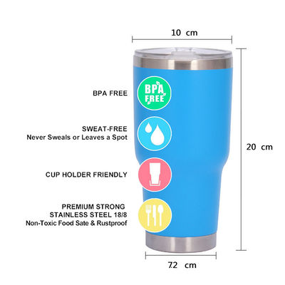 30oz BPA GRATUITO Insulated Tumbler Acciaio inossidabile Tazza aspirapolvere con coperchio Logo del cliente