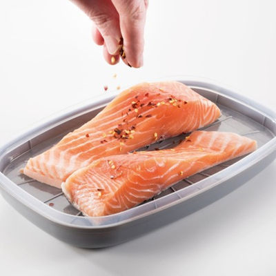 Cose da cucina per vapore a microonde senza BPA per pesce in plastica