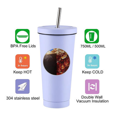 16oz 24oz Custom DIY Tazza di caffè Viaggi Tazza d'acqua doppia parete Acciaio inossidabile Tumbler