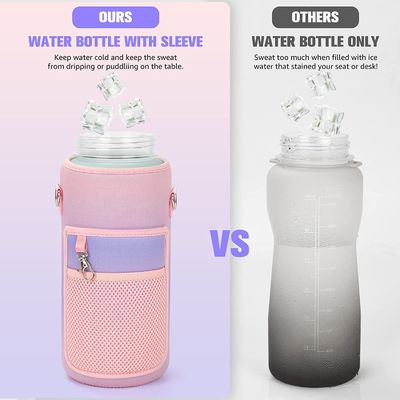 2L Time Marker Motivazionale Bottiglia d'acqua con paglia e adesivi Colore gradiente Durable