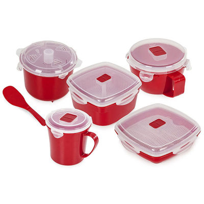 2023 Prodotti 5 pezzi Set di vapore a microonde in materiale PP con colore personalizzato