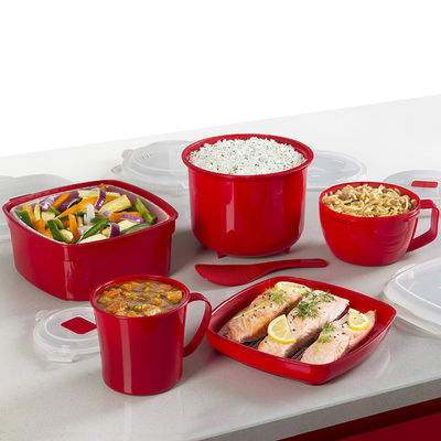 2023 Prodotti 5 pezzi Set di vapore a microonde in materiale PP con colore personalizzato