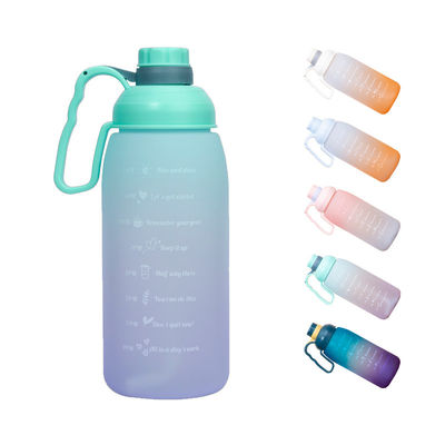 Bottiglia d'acqua motivazionale per palestra Sport Time Marker Frosted Plastic Eco BPA Free