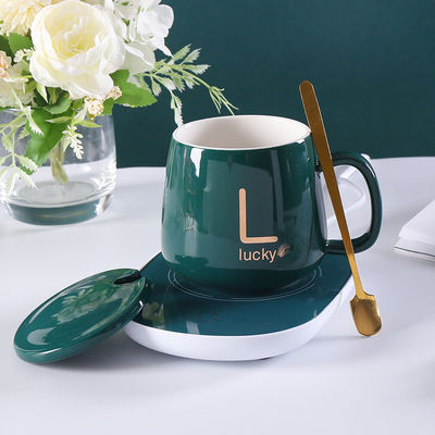 Tazza di porcellana in ceramica a carica USB con controllo della temperatura a 55 gradi e presa a mano