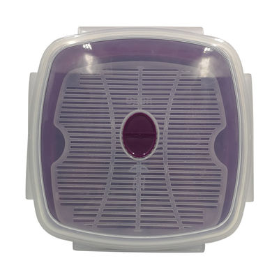 1 livello di plastica quadrata per microonde per verdure e riso