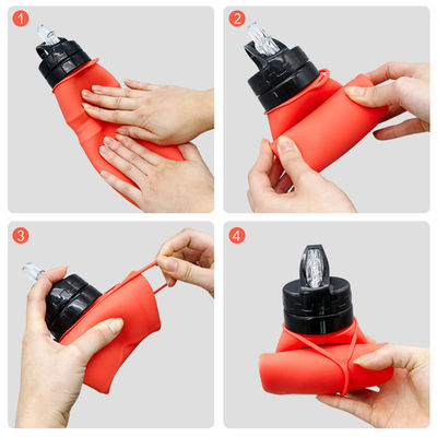 Bottiglia d'acqua in silicone antincorrosiva da 750 ml per viaggi e sport personalizzabile