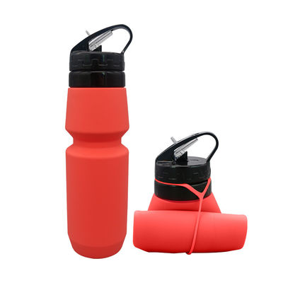 Bottiglia d'acqua in silicone antincorrosiva da 750 ml per viaggi e sport personalizzabile