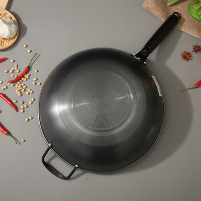 Stile minimalistico Honeycomb non stick 34cm Fritura in ferro puro Wok sostenibile e durevole
