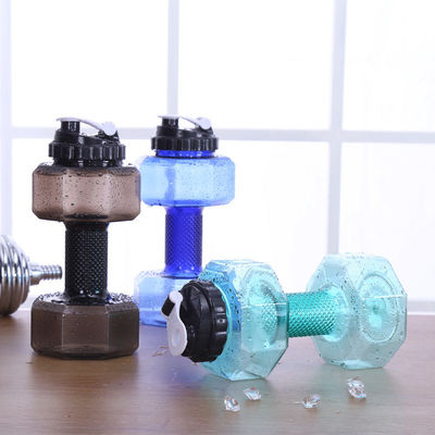 Adulti PETG Eco-friendly 2.6L Bottone d'acqua a forma di manubrio per esercizio fisico sportivo
