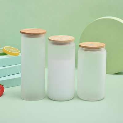 12oz/16oz/25oz tazza di latte in vetro in forma di birra con coperchio di bambù e paglia