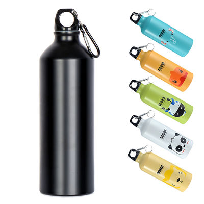 Aluminio Bicicletta Bottiglia d'acqua in bianco con copertura Carabiner Custom Logo Sublimazione Stampa