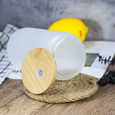 12oz/16oz/25oz tazza di latte in vetro in forma di birra con coperchio di bambù e paglia