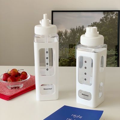 Bottiglia d'acqua Kawaii pronta per la palestra con adesivo 3D 700ml/900ml Latte da viaggio in plastica Portatile