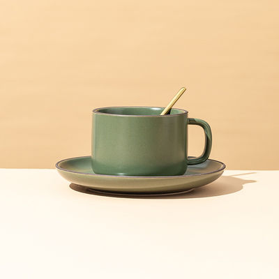 250 ml Capacità Nordic Matte Ceramic Coffee Mug and Plate Bundle con cucchiaio corrispondente
