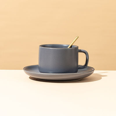 250 ml Capacità Nordic Matte Ceramic Coffee Mug and Plate Bundle con cucchiaio corrispondente