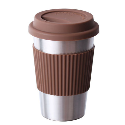 Tazza da caffè in acciaio inossidabile Custom 17oz Double Wall 18/8 Tumbler con manica in silicone