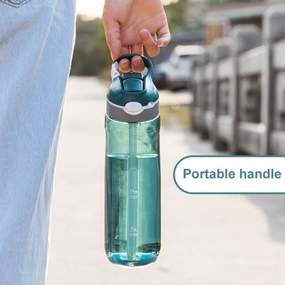 Accessori con tappo per palestra all'aperto, bottiglia d'acqua per sport con paglia e plastica priva di BPA