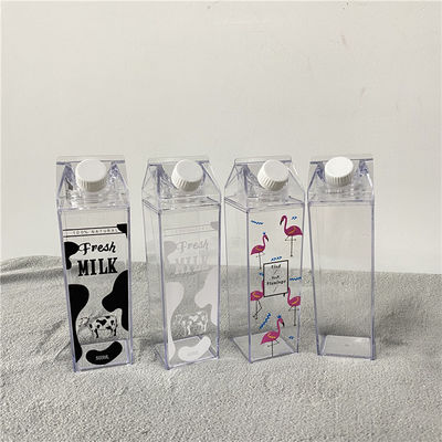 16oz 32oz Eco-friendly Kids Bottiglia d'acqua Latte trasparente Cartone Disegno personalizzato
