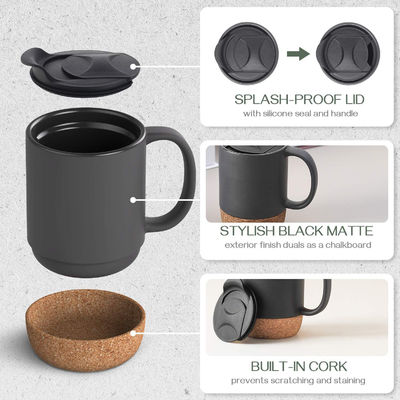 Grande tazza da caffè con maniglia in stile minimalista