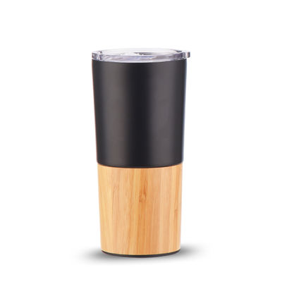 Sostenibile 20oz Mezza conchiglia di bambù vuoto isolante Tumbler Viaggio Capacità tazza di caffè