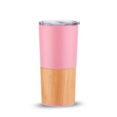 Sostenibile 20oz Mezza conchiglia di bambù vuoto isolante Tumbler Viaggio Capacità tazza di caffè