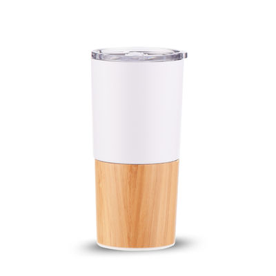 Sostenibile 20oz Mezza conchiglia di bambù vuoto isolante Tumbler Viaggio Capacità tazza di caffè