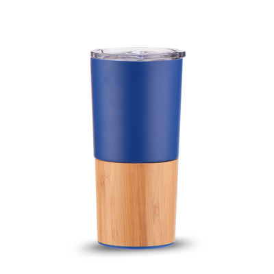 Sostenibile 20oz Mezza conchiglia di bambù vuoto isolante Tumbler Viaggio Capacità tazza di caffè