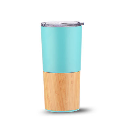 Sostenibile 20oz Mezza conchiglia di bambù vuoto isolante Tumbler Viaggio Capacità tazza di caffè