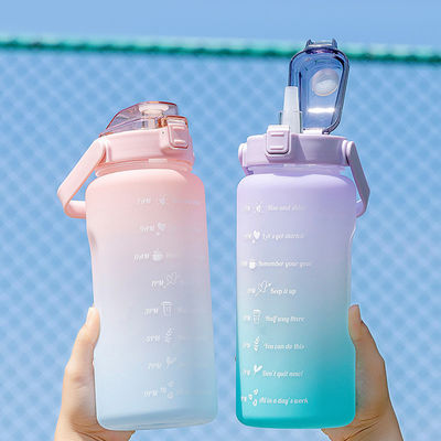 Logo personalizzato Acceptabile bottiglia d'acqua da 64 once paglia rimovibile per fitness e sport