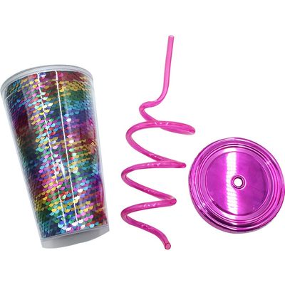 Dispositivo per la produzione di glitter con paglia e coperchio per il flusso d'acqua con rivestimento anticorrosione