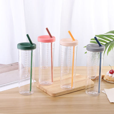 Sport all'aria aperta: un prodotto indispensabile Bottiglia d'acqua di plastica di qualità alimentare con cinghie di paglia e altro