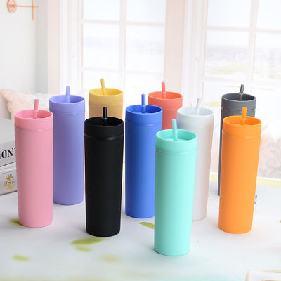 Minimalista Eco Friendly Custom Bpa Free 16oz PP Bottiglia d'acqua di plastica con cannucce