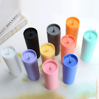 Minimalista Eco Friendly Custom Bpa Free 16oz PP Bottiglia d'acqua di plastica con cannucce
