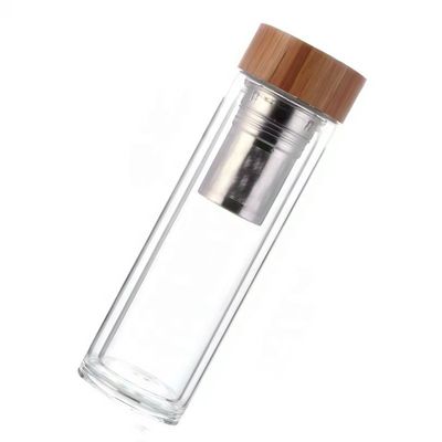 Bottiglia d'acqua in vetro ad alto borosilicato da 350 ml con infusore per tazze di separazione del tè e dell' acqua inclusa