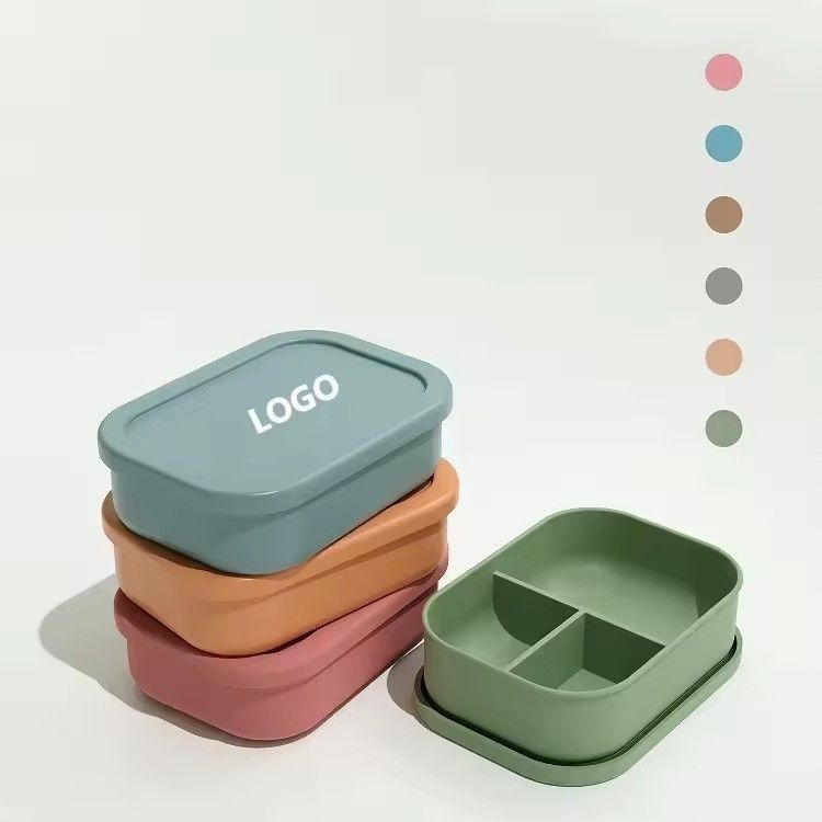 418g Leakproof Kids School Silicone Lunch Box con coperchio Eco Friendly e facile da pulire