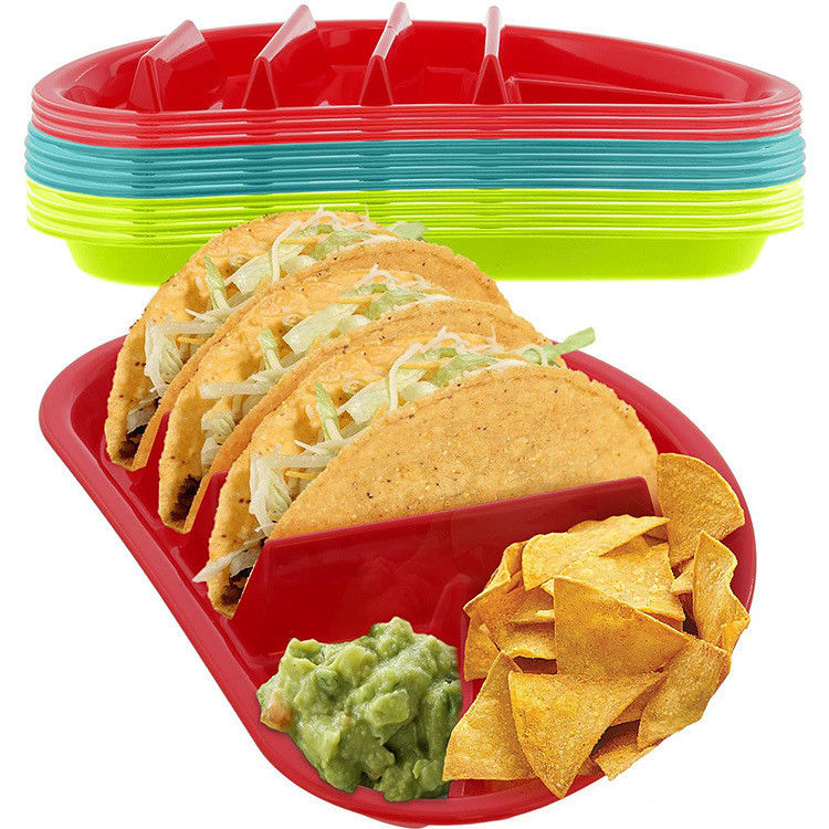 Lavatrice di piatti sostenibile, sicura, senza BPA, microonde, taco, piatti di plastica per tornare a scuola