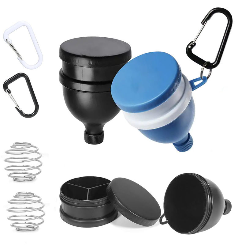 Alimenti 4 OZ/120Ml Protein Powder Funnel con Portable Keychain e Comodo Dispenser