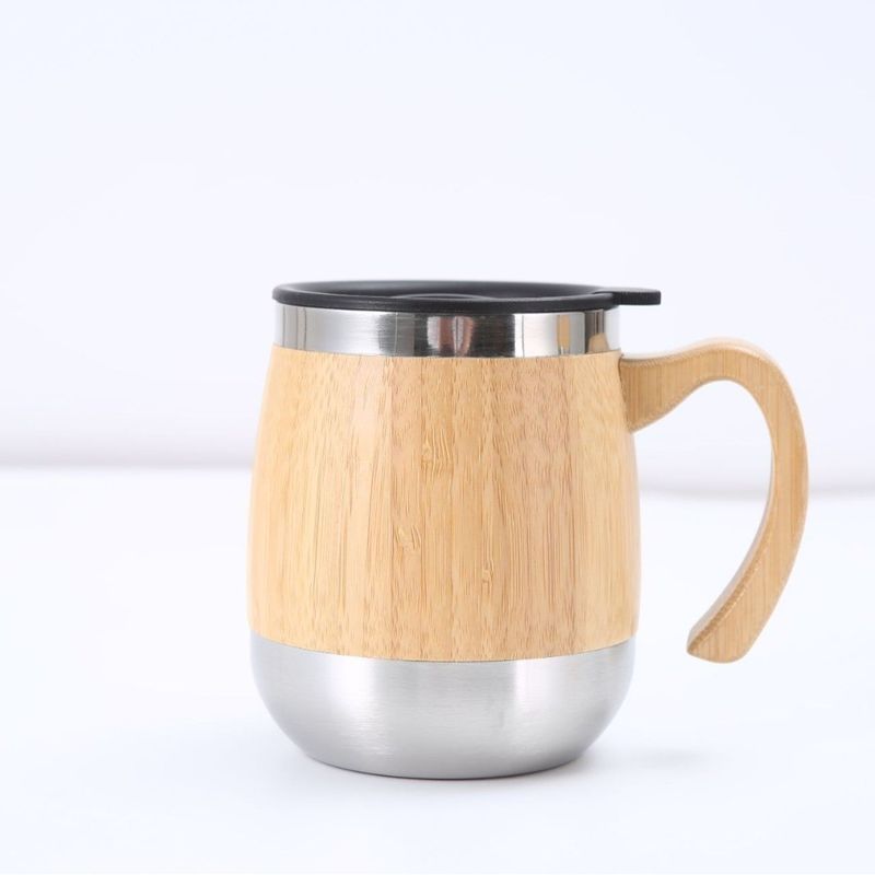 450ml Coppa in acciaio inossidabile di bambù stile di design classico e accessori per la tua presa in mano
