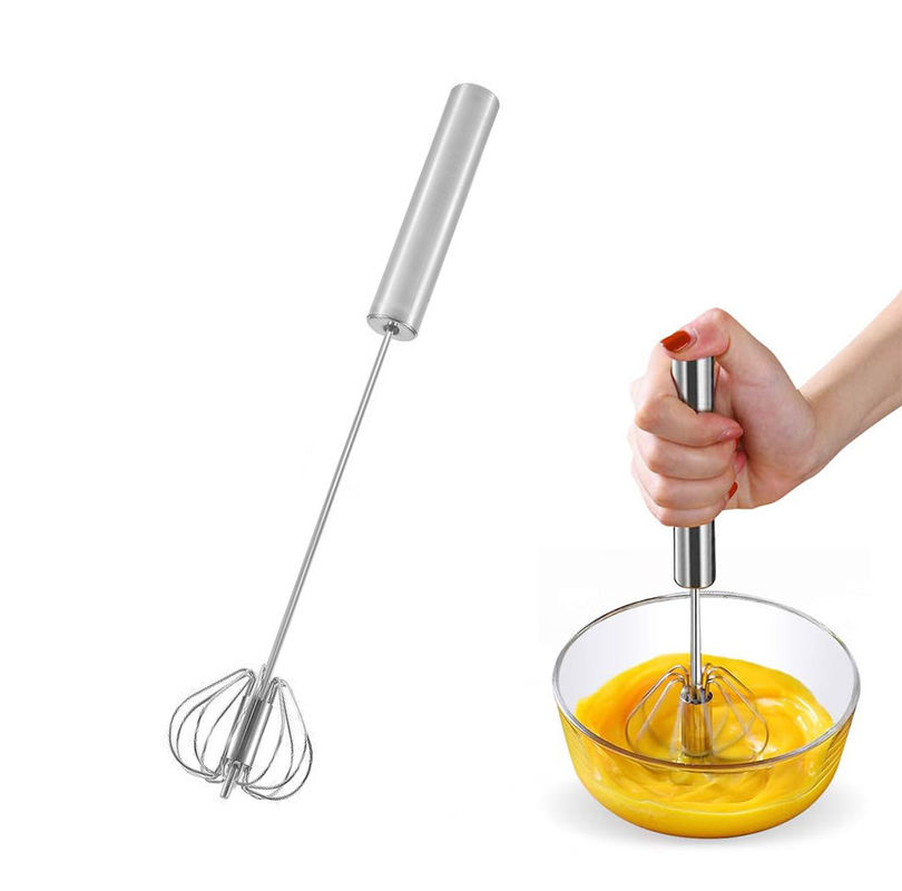 Colore personalizzato Man Push Mixer Crema Whipper Rotante Semi-Automatico Acciaio Inossidabile Egg Beater