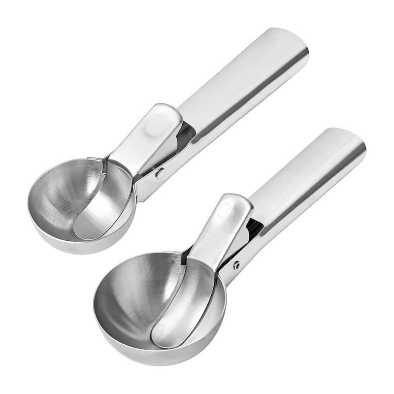 Strumenti da cucina Scoop di gelato in acciaio inossidabile con logo personalizzato Easy Trigger e 4,8 * 18cm