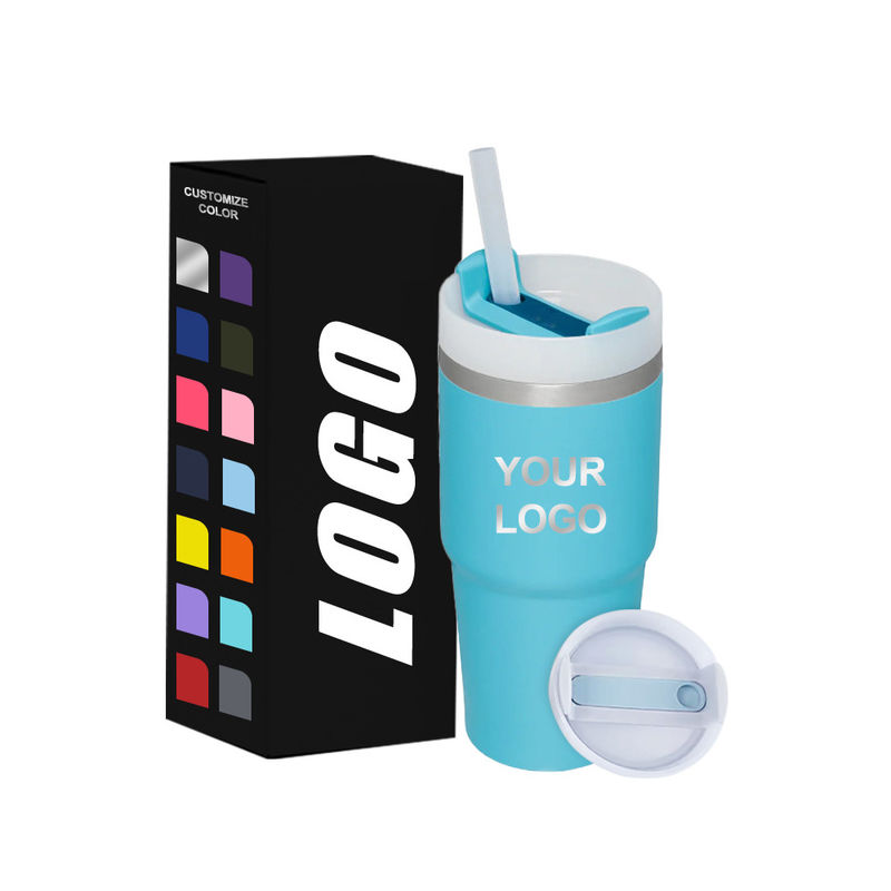Isolamento termico 14oz Coppa per bambini con paglia Bpa libero doppia parete in acciaio inossidabile Tumbler