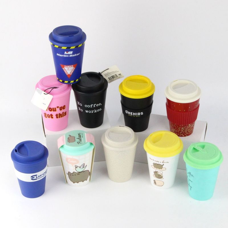 12 oz 350 ml PP Silicone Cover Fibra di Bambù Tazza di Caffè Riutilizzabile Con Capo Un Ideale Giveaway Item