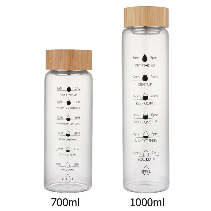 TOUR Coppe di vetro per attività all' aperto con capacità di 700 ml / 1000 ml e scala temporale
