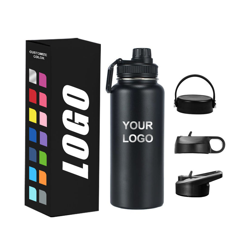 32oz/64oz Bottiglia d'acqua da vuoto per bere direttamente in Sport GYM Acciaio inossidabile
