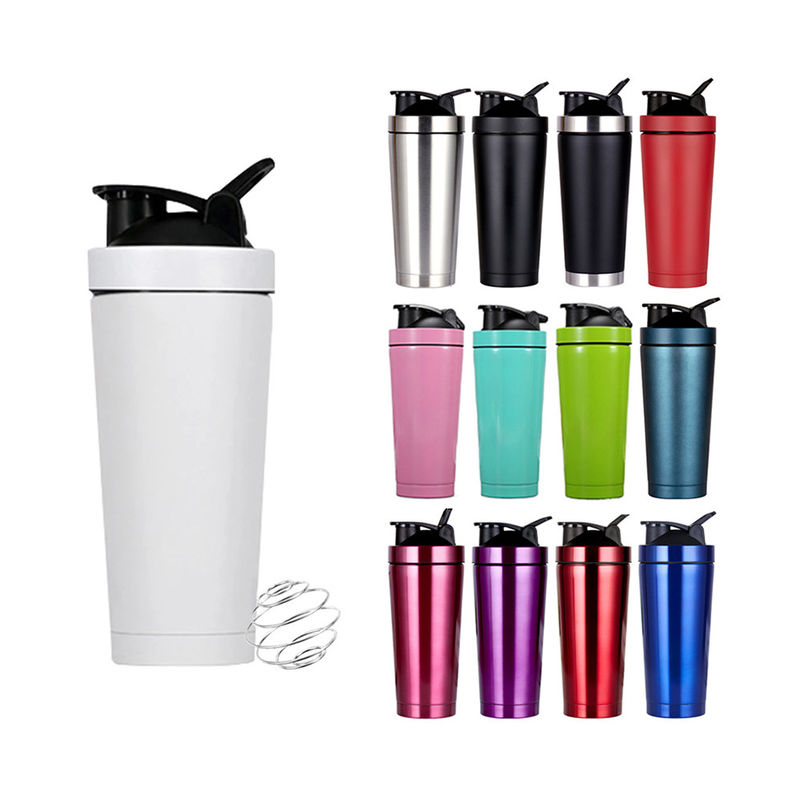 739ml / 500ml Capacità Colorato personalizzato Acciaio inossidabile Protein Shaker Bottiglia per palestra