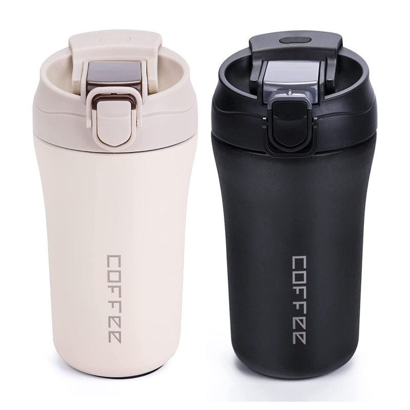 Tazza da caffè da viaggio isolante a vuoto in acciaio inossidabile da 14 oz/400 ml con tappo e paglia