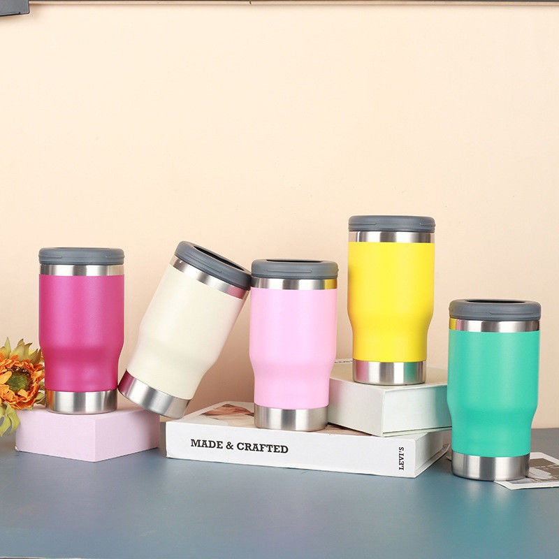 Stile minimalista Custom 14oz di acciaio inossidabile doppia parete idraulica birra isolante può raffreddatore con apribottiglie